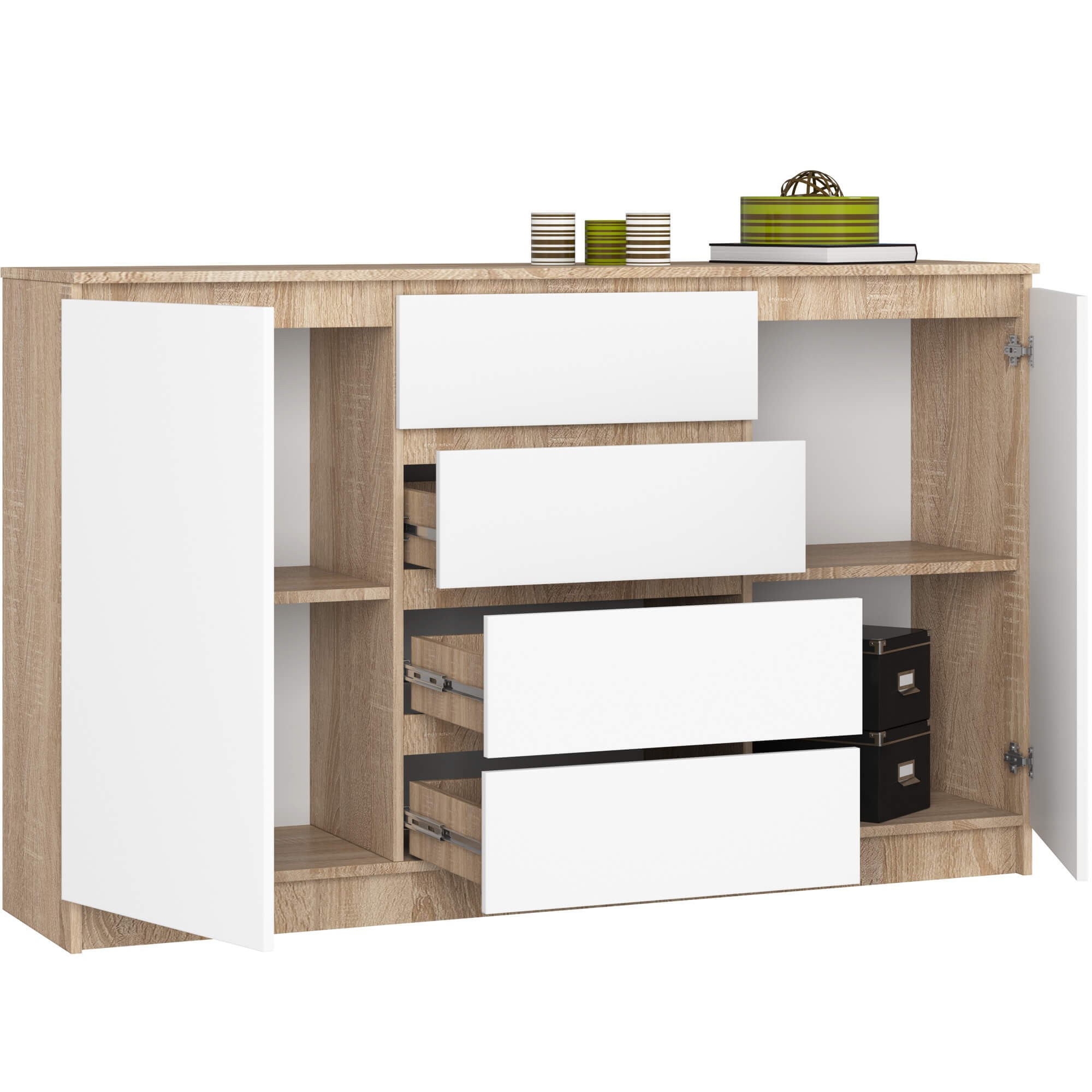 Ak furniture Komoda Tove K 160 cm dub sonoma/bílá - Obrázek 2
