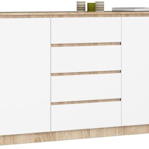 Ak furniture Komoda Tove K 160 cm dub sonoma/bílá