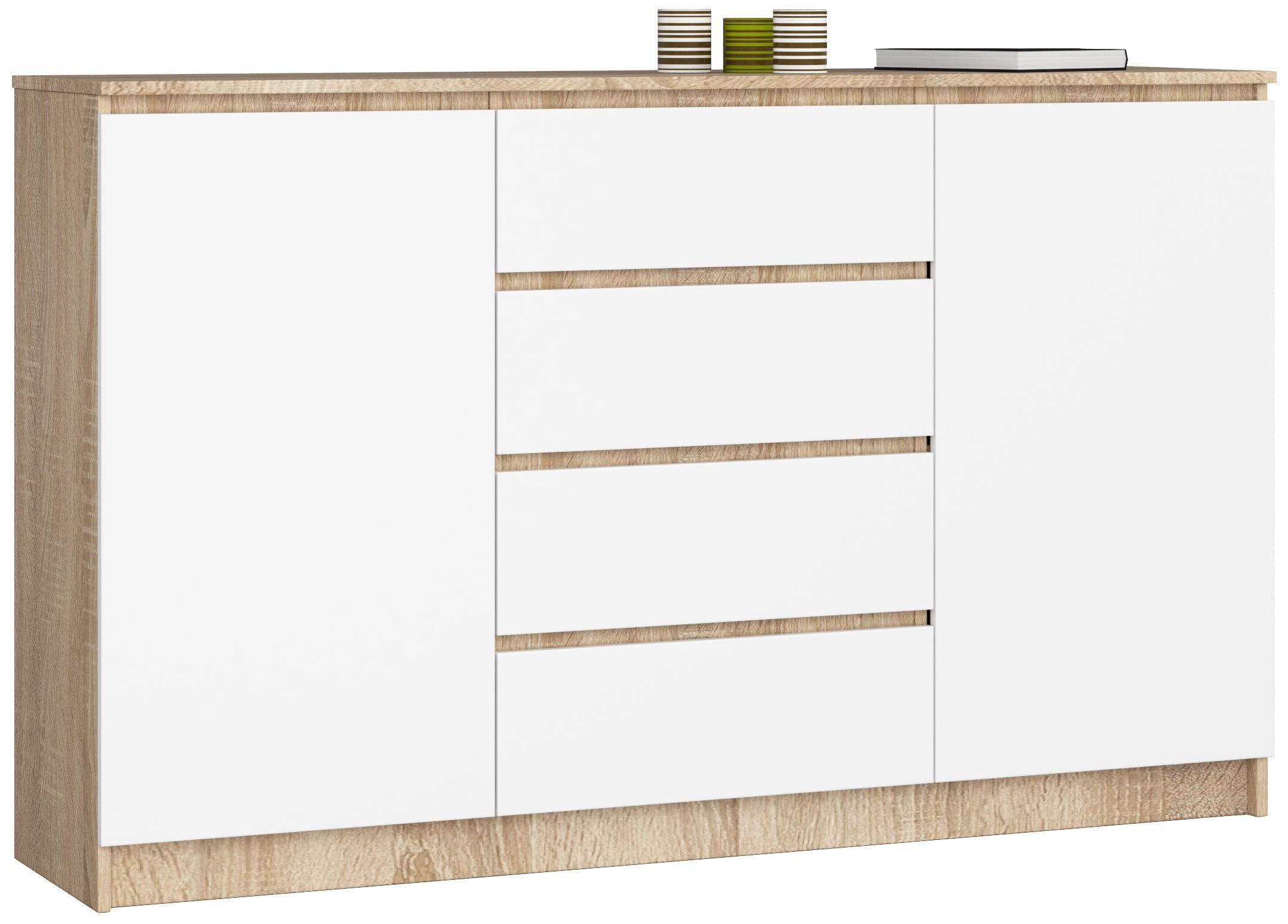 Ak furniture Komoda Tove K 160 cm dub sonoma/bílá