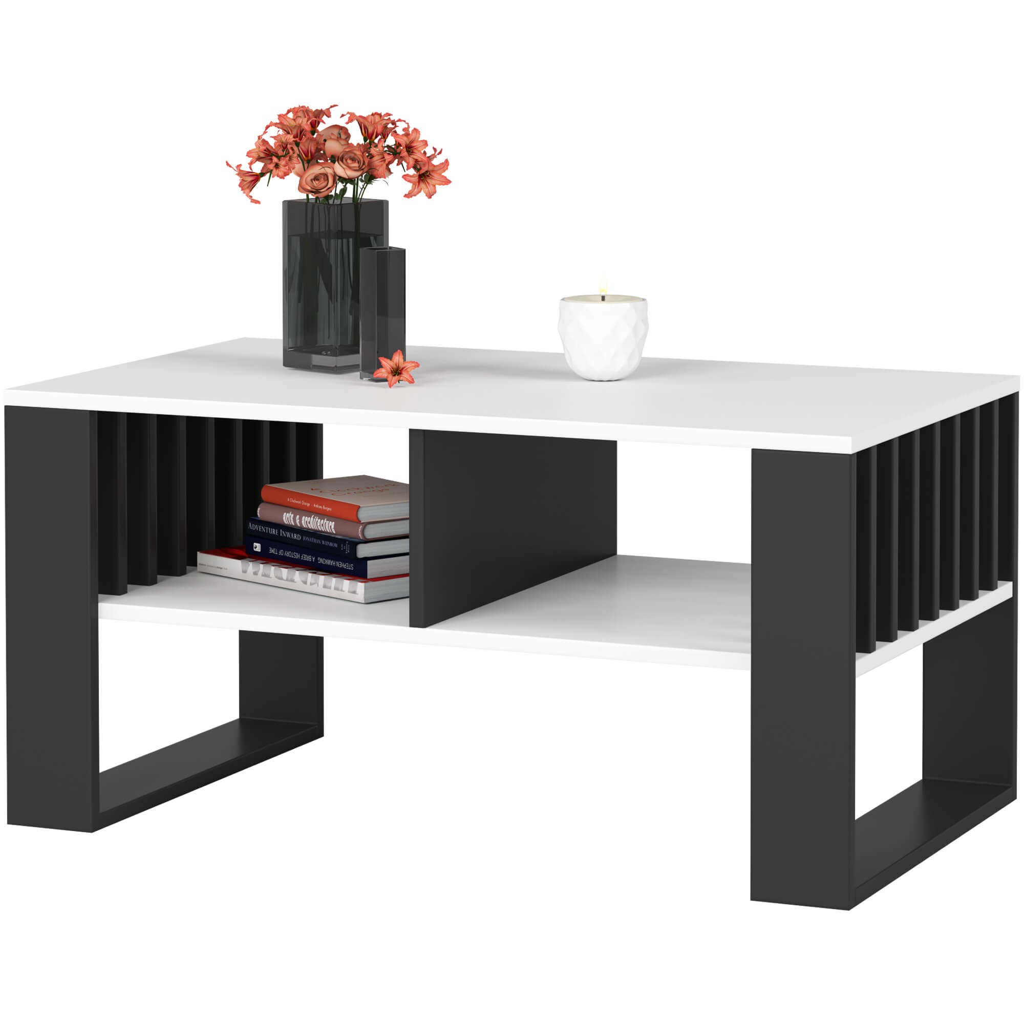 Ak furniture Konferenční stolek Rockford bílý/černý - Obrázek 2