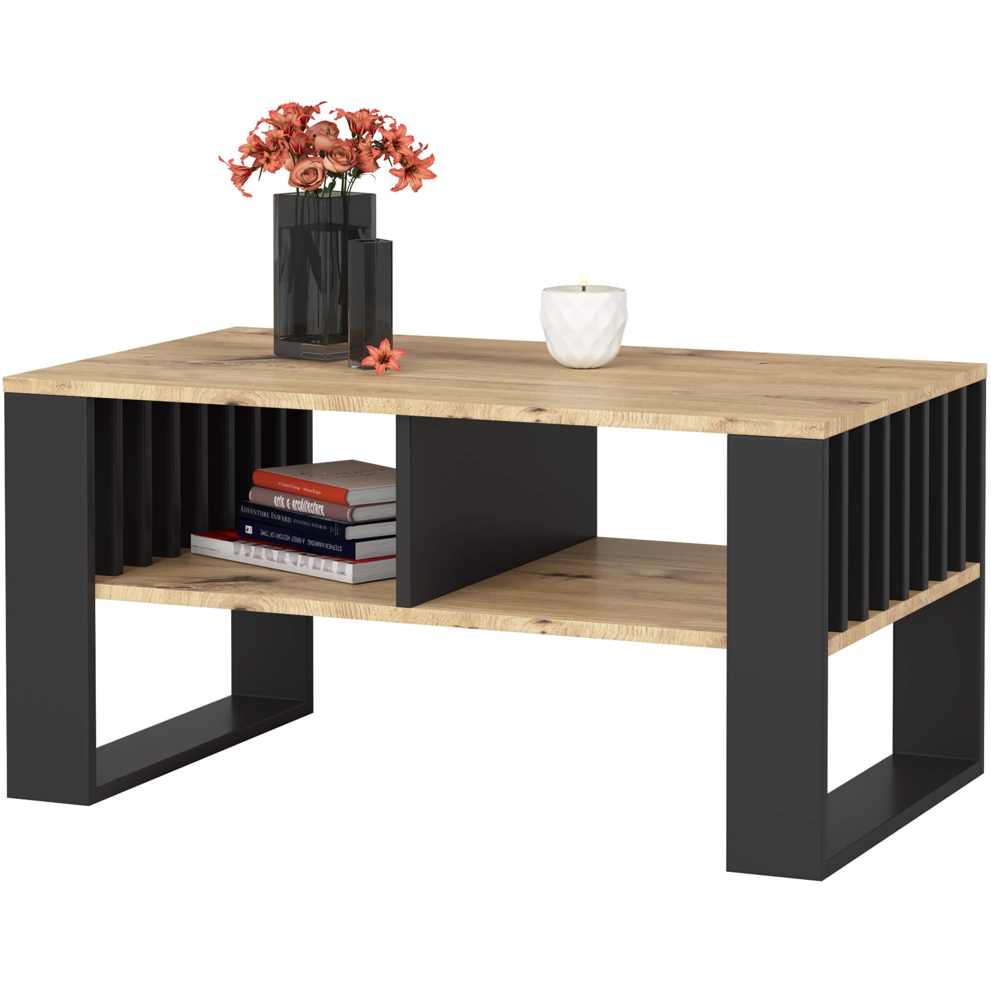 Ak furniture Konferenční stolek Rockford dub artisan/černý - Obrázek 2