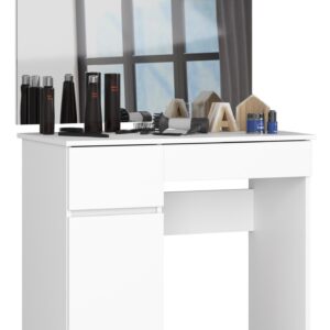 Ak furniture Kosmetický stolek se zrcadlem P-2 90x50 cm bílý levý