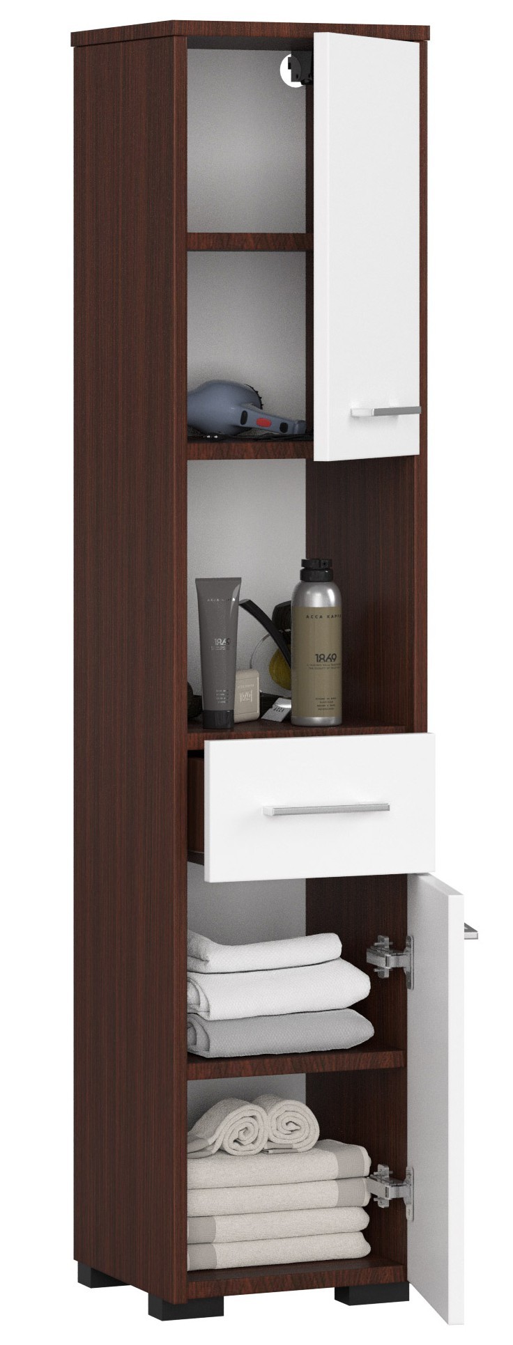 Ak furniture Koupelnová skříňka Fin II 30 cm venge/bílá - Obrázek 2