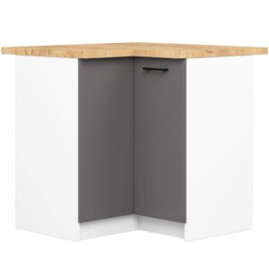 Ak furniture Kuchyňská rohová skříňka Olivie S 90 cm bílá/grafitově šedá mat
