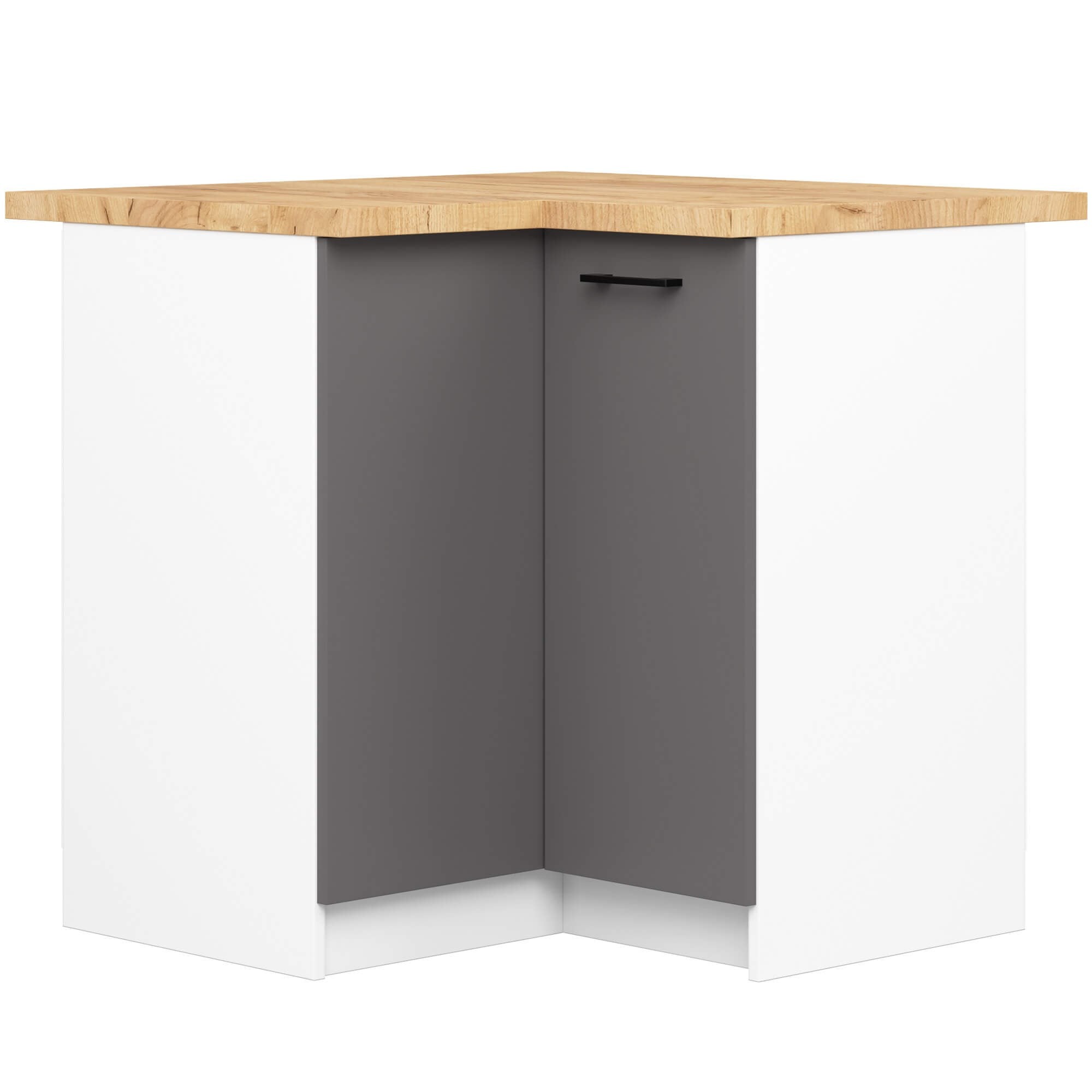 Ak furniture Kuchyňská rohová skříňka Olivie S 90 cm bílá/grafitově šedá mat