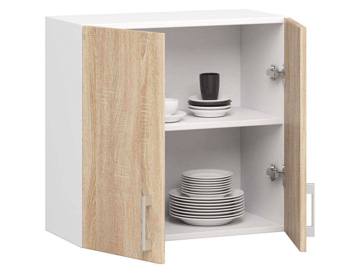 Ak furniture Kuchyňská závěsná skříňka W 60 cm D2 Artus bílá/sonoma - Obrázek 2