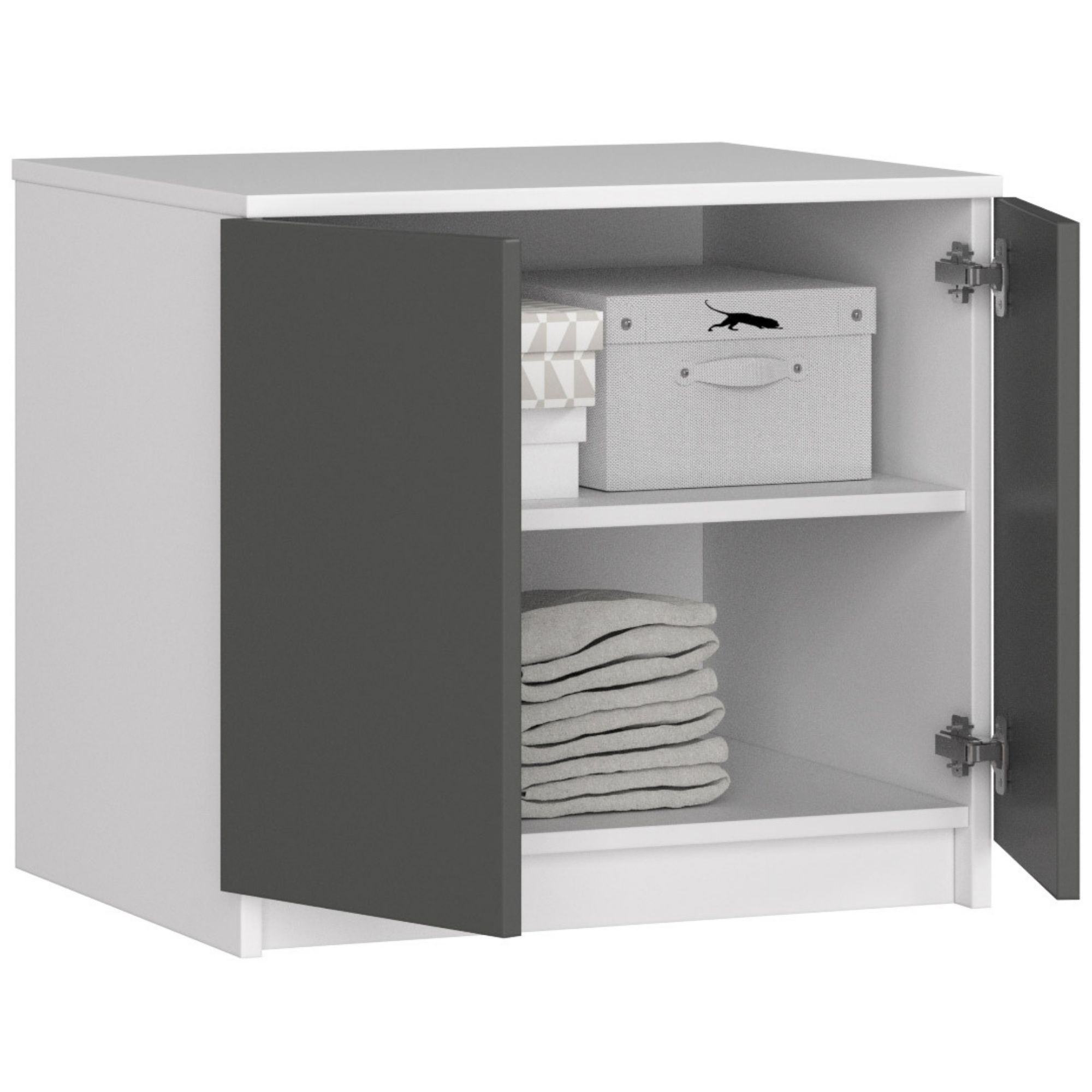Ak furniture Nástavec na skříň Star 60 cm bílý mat/grafitový - Obrázek 2