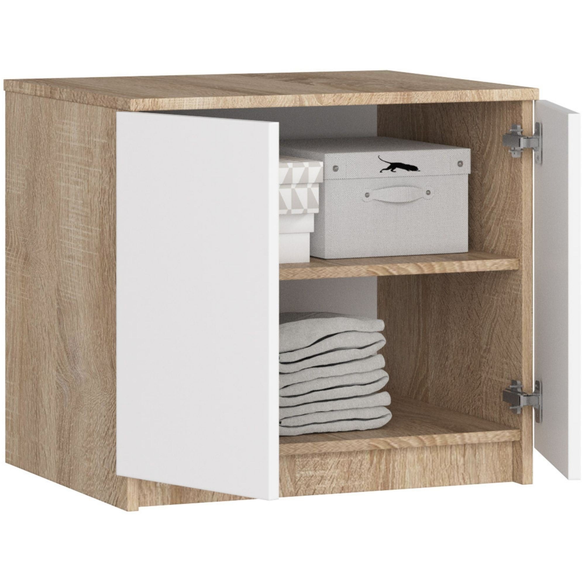 Ak furniture Nástavec na skříň Star 60 cm bílý/dub sonoma mat - Obrázek 2
