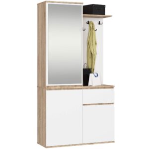 Ak furniture Předsíňová stěna Entro bílá/dub sonoma