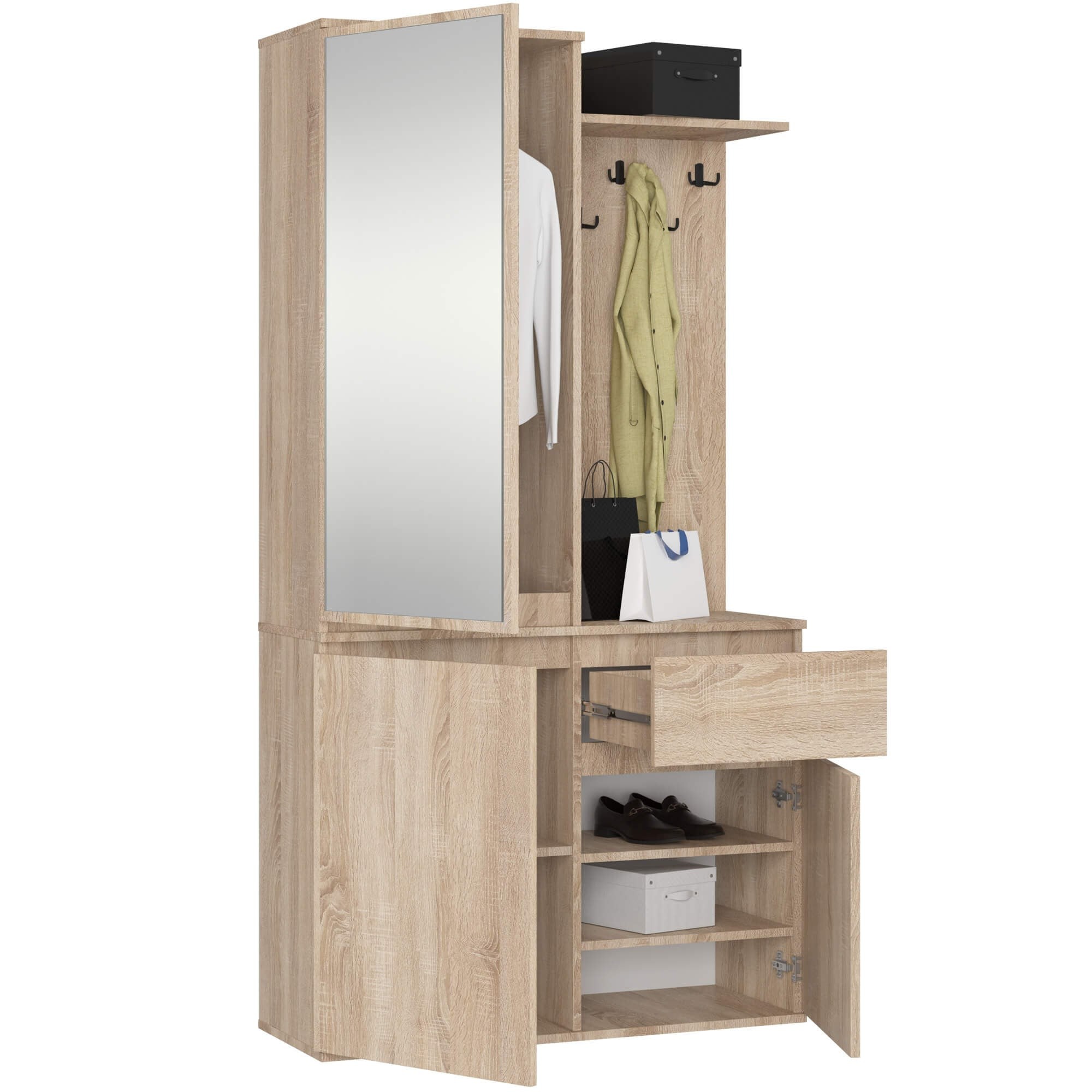 Ak furniture Předsíňová stěna Entro dub sonoma - Obrázek 2