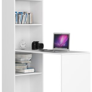 Ak furniture Psací stůl s regálem Smart bílý