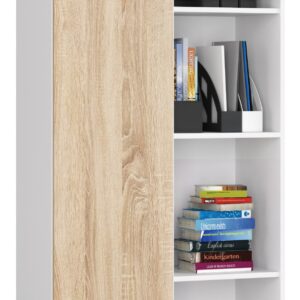 Ak furniture Regál Rexa 80 cm 1 skříňka a 4 police bílý/sonoma
