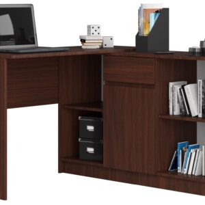 Ak furniture Rohový psací stůl B-17 s komodou wenge