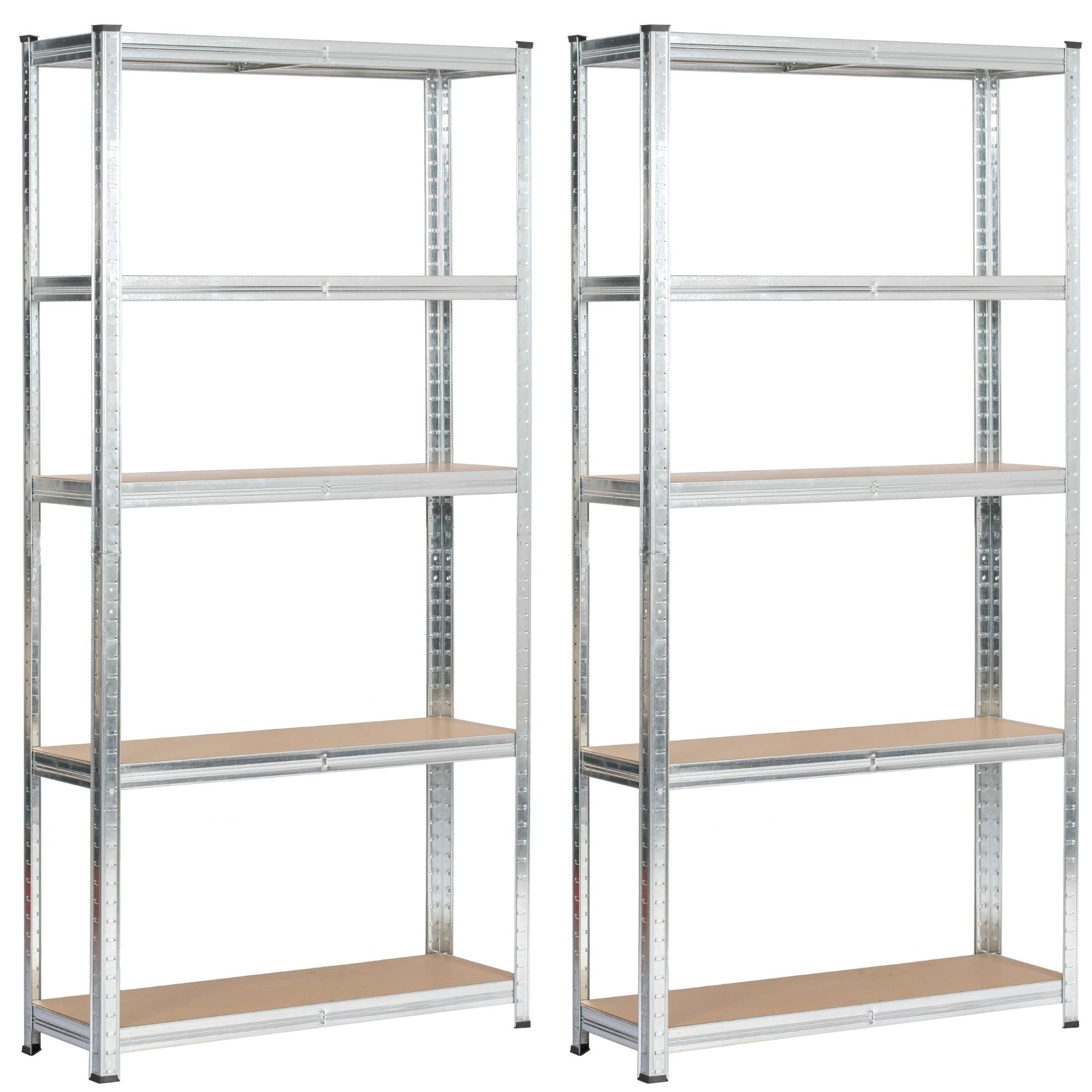 Ak furniture Sada 2 ks kovových regálů REGMET 90x30x180 cm stříbrná