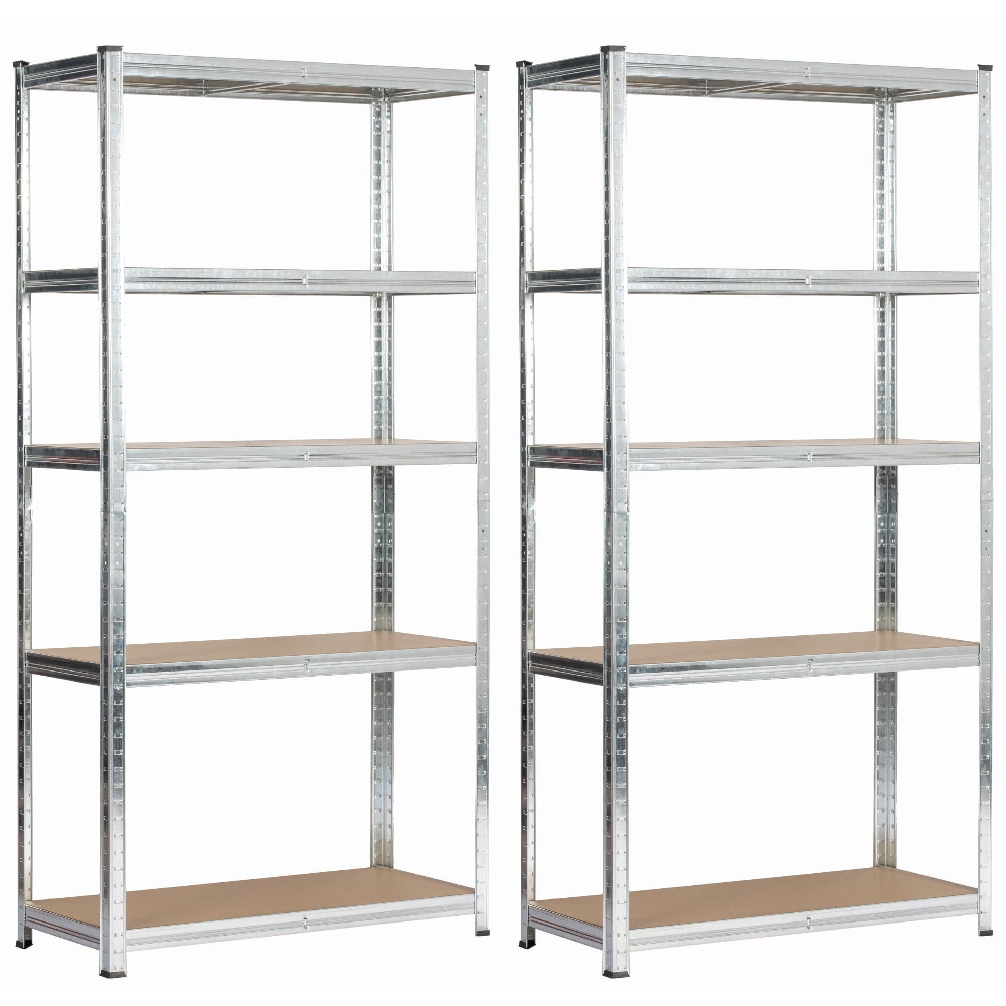 Ak furniture Sada 2 ks kovových regálů REGMET 90x40x180 cm stříbrná