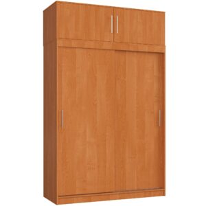 Ak furniture Šatní skříň s posuvnými dveřmi a nástavcem MONO CLP 150 cm olše
