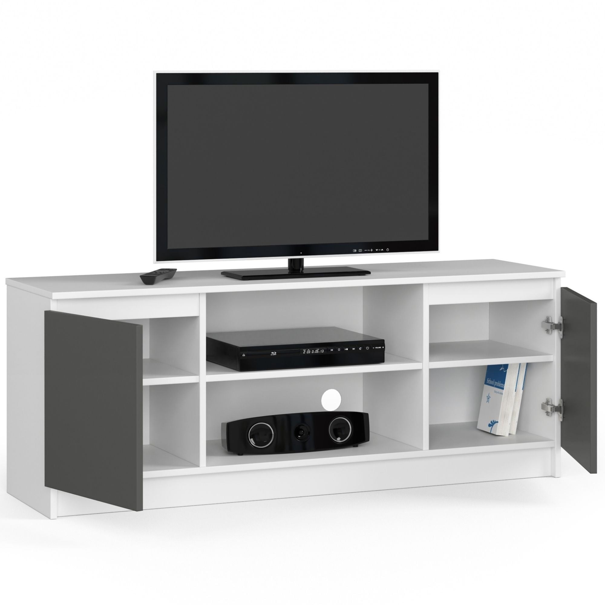 Ak furniture TV stolek Beron 140 cm bílý/grafit šedý - Obrázek 2
