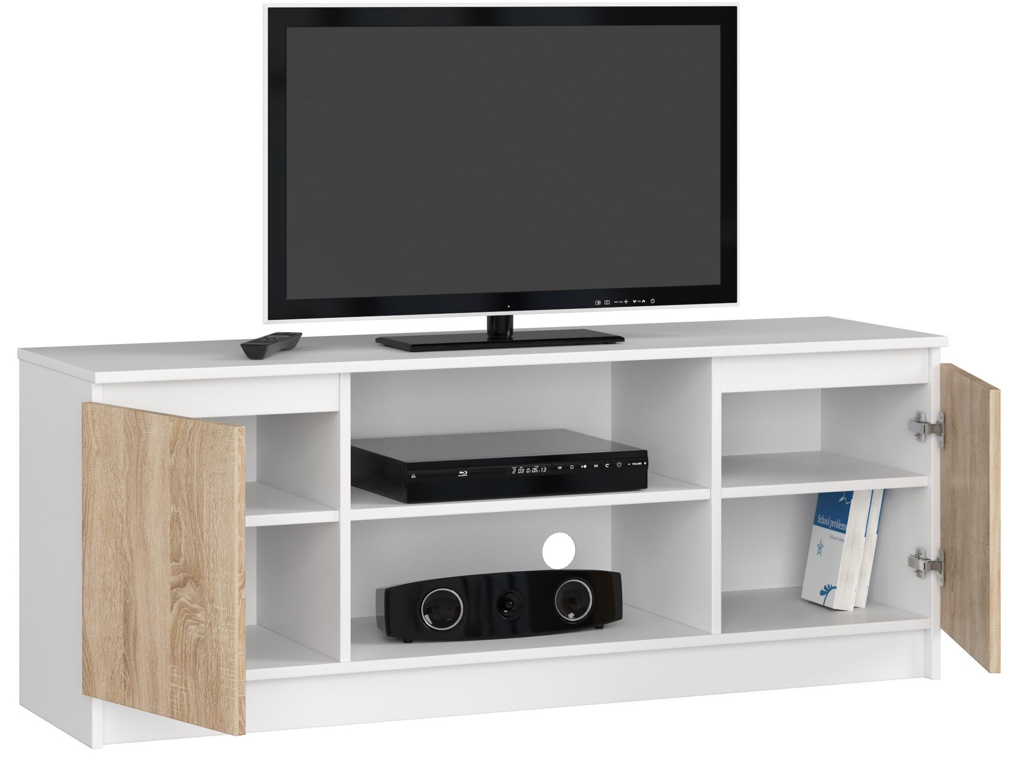 Ak furniture TV stolek Beron 140 cm bílý/sonoma - Obrázek 2