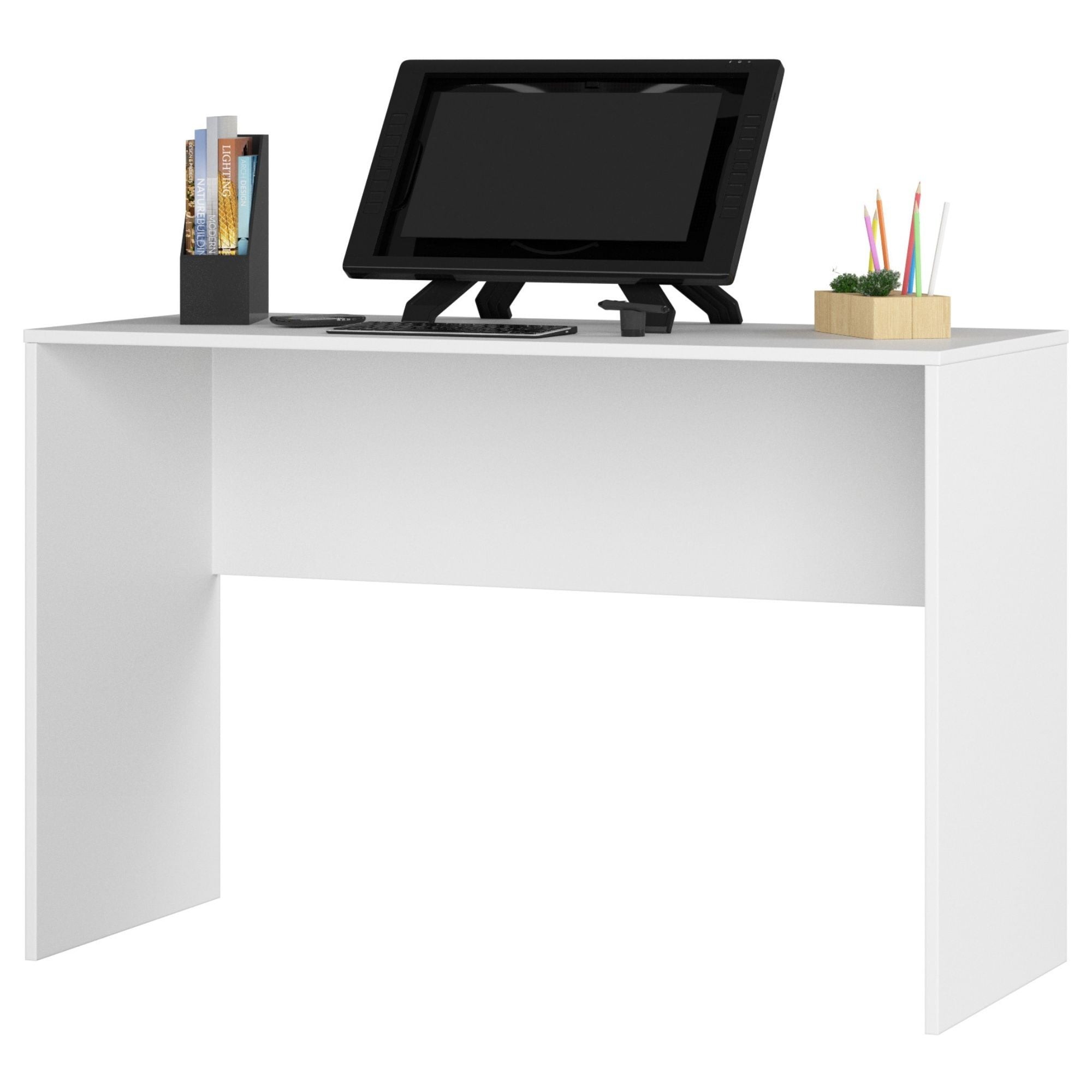 Ak furniture Volně stojící psací stůl B-17 120 cm bílý - Obrázek 2