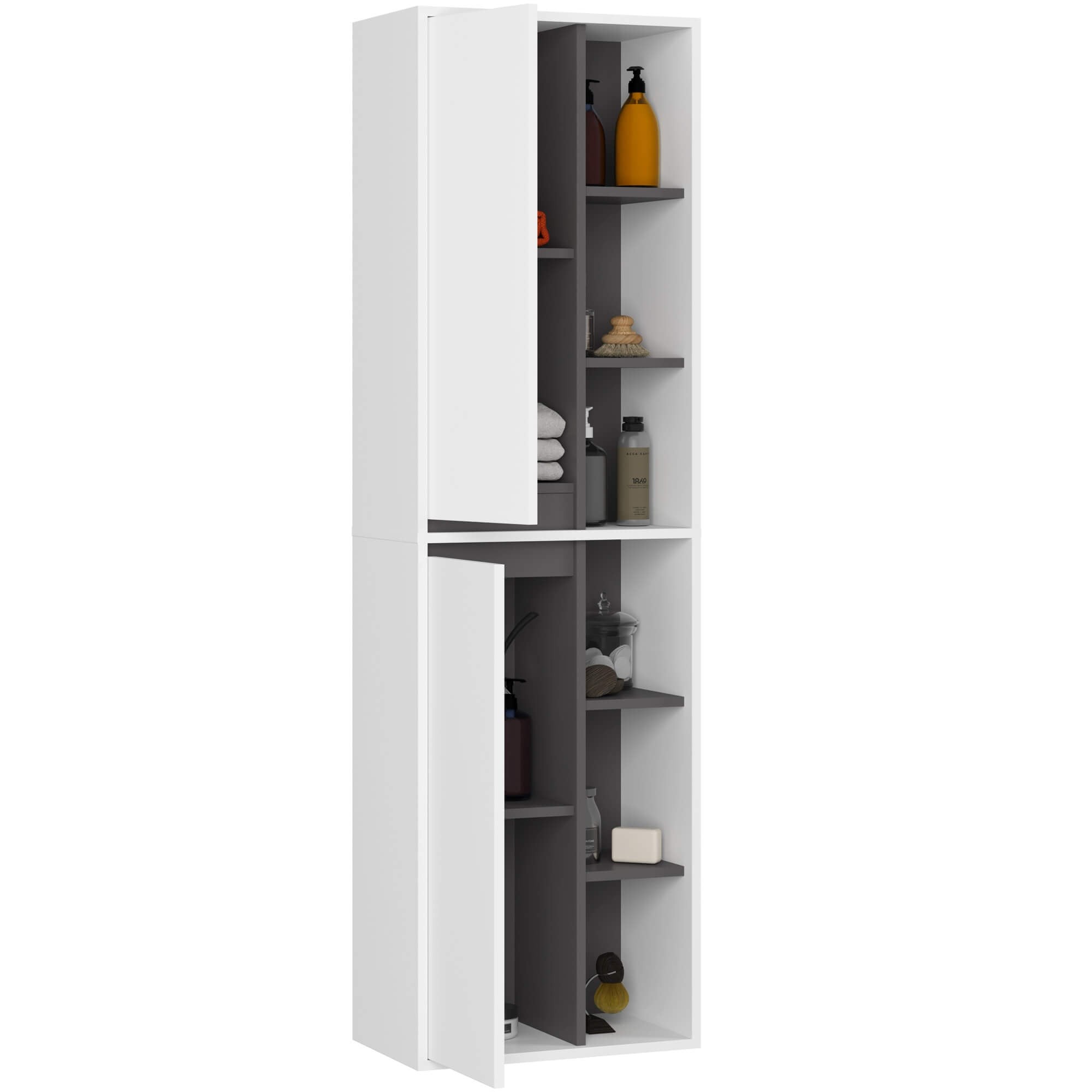 Ak furniture Závěsná koupelnová skříňka VAMI 50 cm bílá/šedý grafit - Obrázek 2