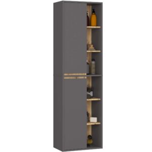 Ak furniture Závěsná koupelnová skříňka VAMI 50 cm šedý grafit/dub artisan