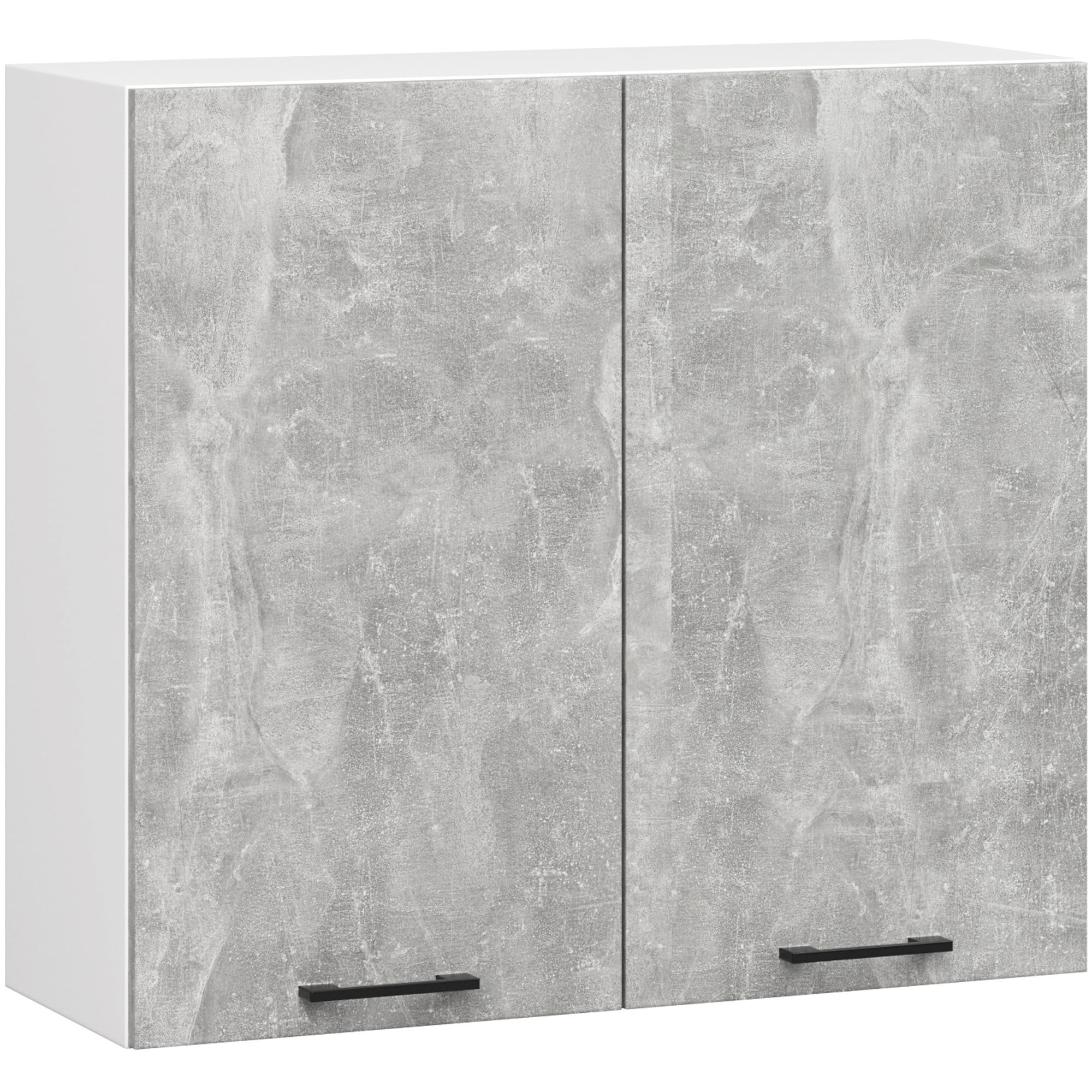 Ak furniture Závěsná kuchyňská skříňka OLIVIE 80x72 cm matná bílá/beton