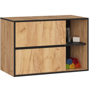 Ak furniture Závěsná skříňka pod umyvadlo VAMI 90 cm dub craft/černá