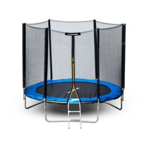 Bauerkraft Zahradní trampolína se sítí a žebříkem BLANDON 304 cm modrá/černá