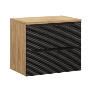 Comad Závěsná skříňka Ocean s deskou 70 cm černá/dub olejovaný