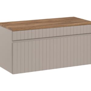 Comad Závěsná skříňka pod umyvadlo Iconic s deskou 100 cm kašmír/dub coast evoke