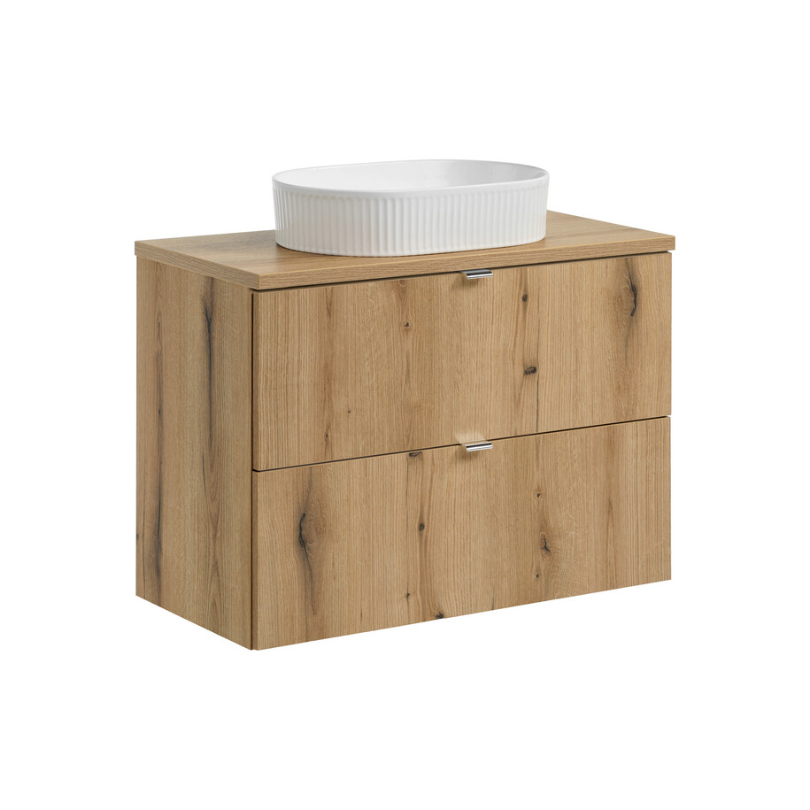 Comad Závěsná skříňka pod umyvadlo Nova Oak I s deskou 80 cm dub coast evoke - Obrázek 2