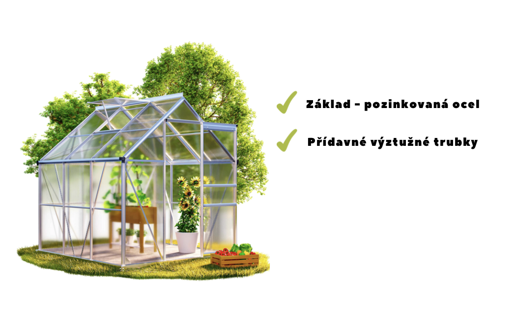 DB Garden Zahradní skleník Dyer se základnou 190x195 cm stříbrný - Obrázek 2
