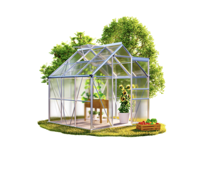 DB Garden Zahradní skleník Dyer se základnou 190x195 cm stříbrný