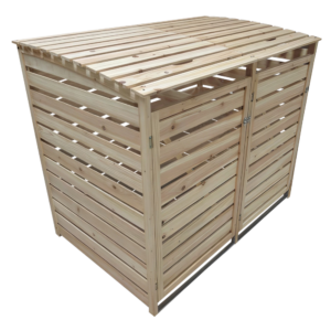 Dřevěný box na dva odpadkové koše