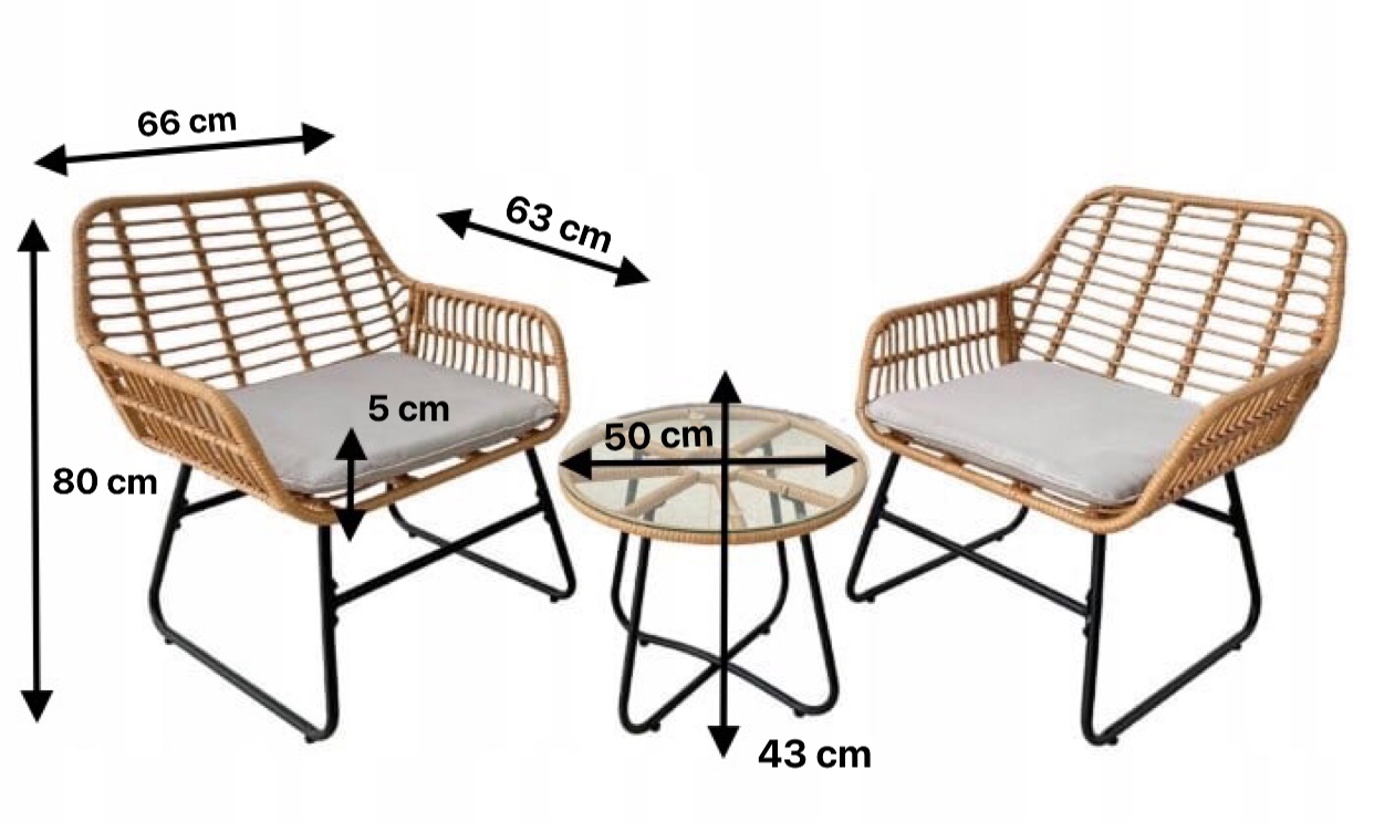 Garden Line Sada zahradního nábytku OTILIE hnědo-šedá - Obrázek 2