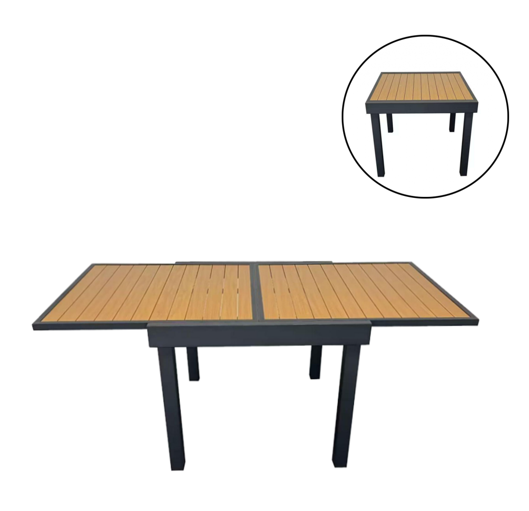 Garden Line Zahradní hliníkový rozkládací stůl ALEX 90/180 cm hnědý - Obrázek 2