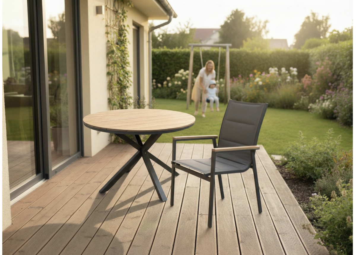 Garden Line Zahradní židle Alumio tmavě šedá - Obrázek 2