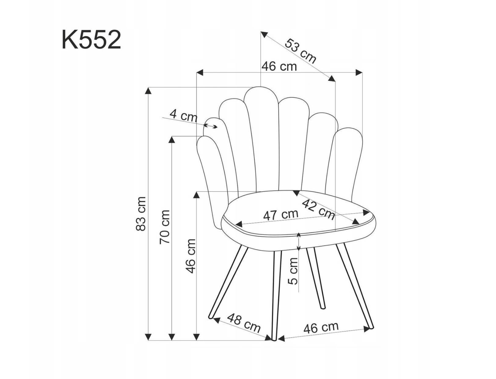 HALMAR Jídelní křeslo K552 béžové - Obrázek 2