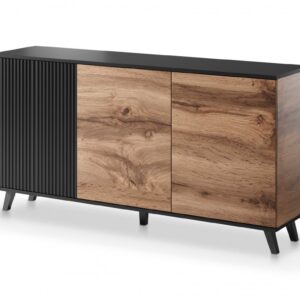 HALMAR Komoda RANDOM 160 cm dub wotan/černá