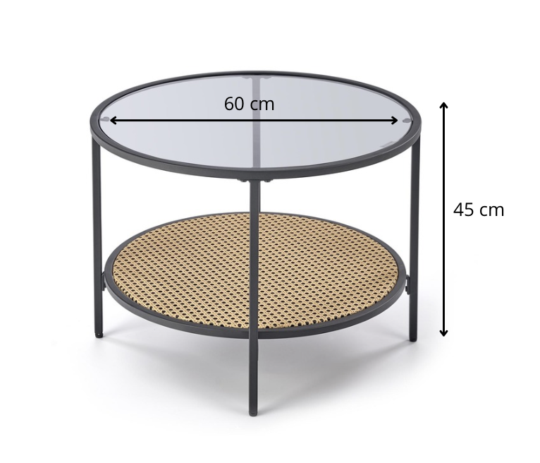 HALMAR Konferenční stolek Dakota 60 cm hnědý/čirý - Obrázek 2