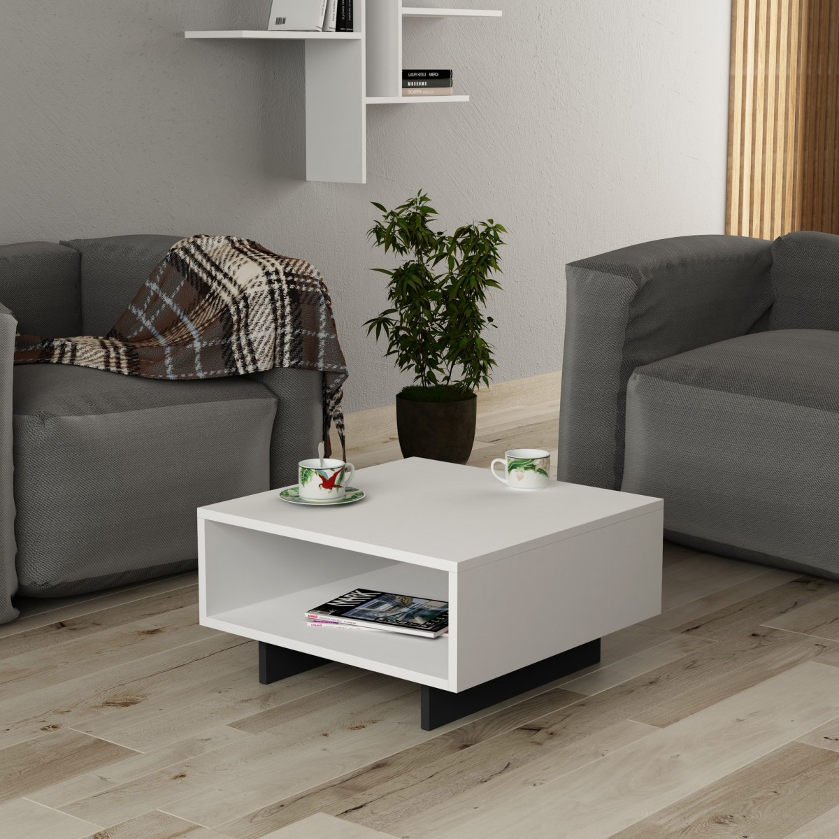 Kalune Design Konferenční stolek Hola bílý/antracit - Obrázek 2