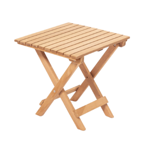 Kalune Design Skládací zahradní odkládací stolek Leslie 40 cm z masivu hnědý