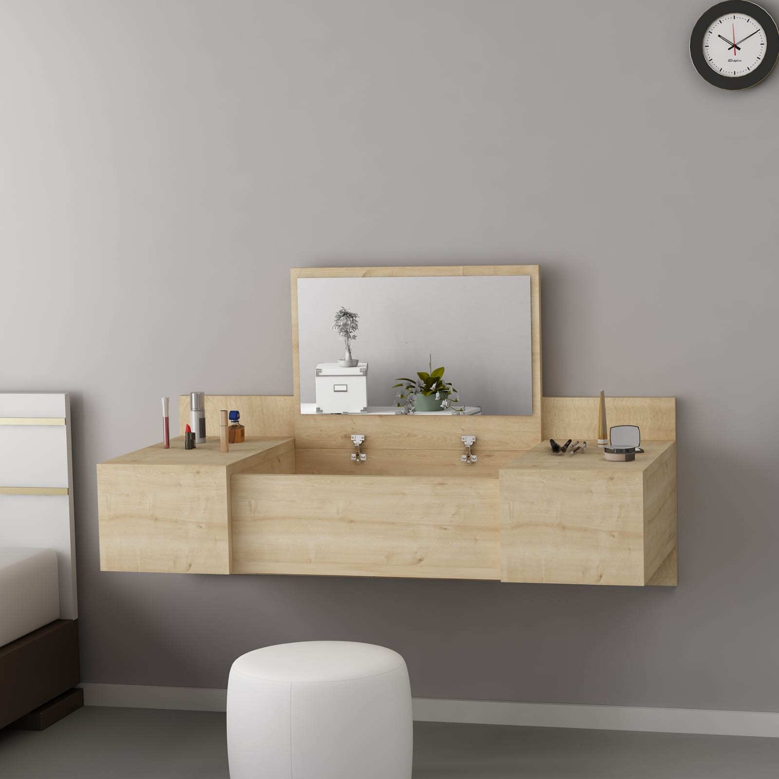 Kalune Design Závěsný toaletní stolek Esmé dub přírodní