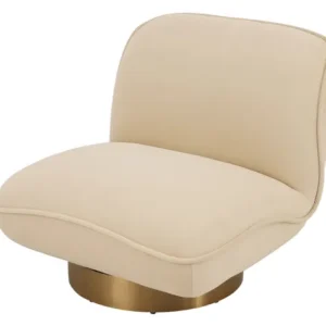 LivinHill Designové křeslo Nua velur béžové/zlaté