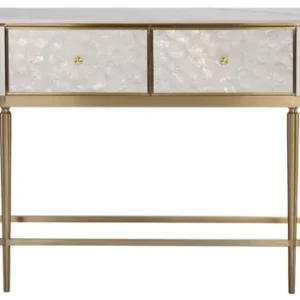 LivinHill Konzolový stolek Stilig ST904C 140 cm zlatý/bílý mramor/bílý