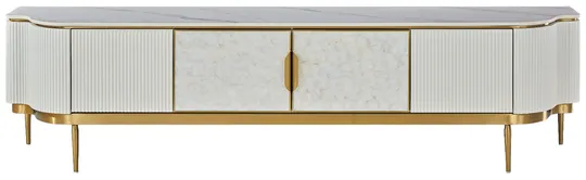 LivinHill TV stolek Stilig ST905C 200 cm bílý/zlatý/mramor