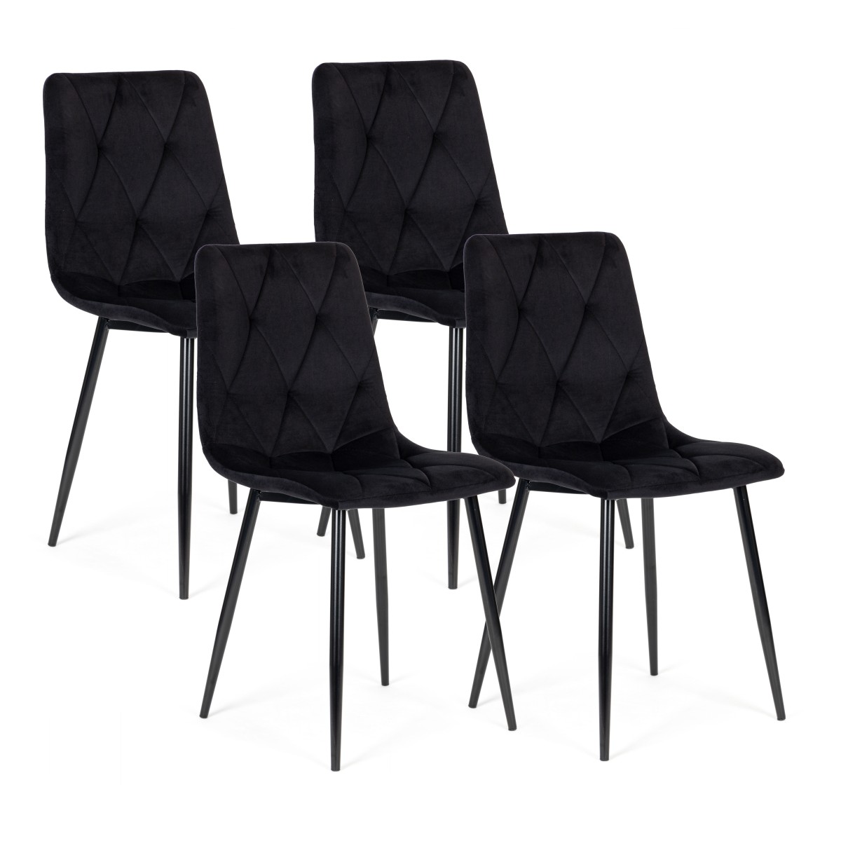 MODERNHOME Sada 4 ks jídelních židlí Heavenly černá