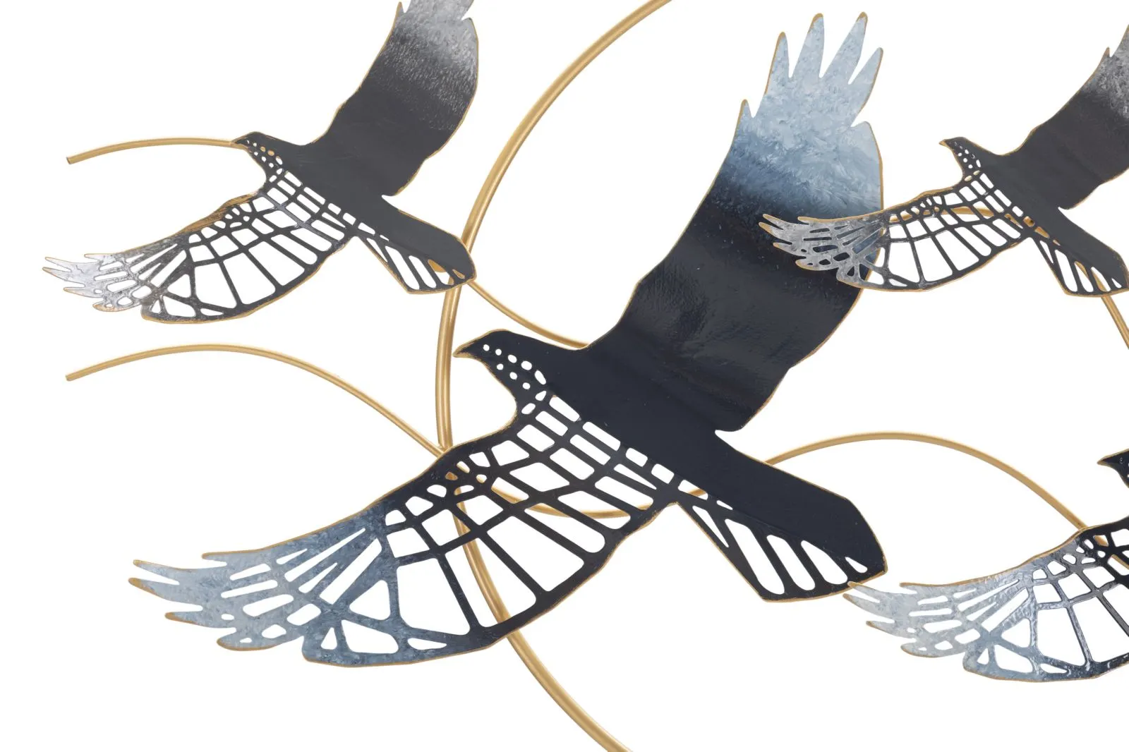 Mauro Ferretti Kovová nástěnná dekorace Bird 91x49 cm černá/zlatá - Obrázek 2