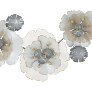 Mauro Ferretti Kovová nástěnná dekorace Flowery 119x60 cm vícebarevná