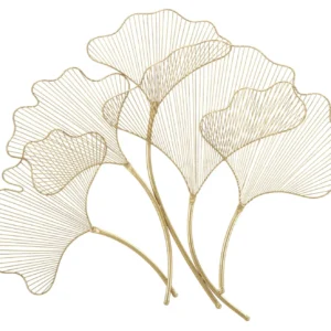 Mauro Ferretti Kovová nástěnná dekorace Glam Leaf 79 cm zlatá